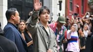 BTS' Jungkook at New York Fashion Week for the Calvin Klein Collection showcase (Image via Getty)